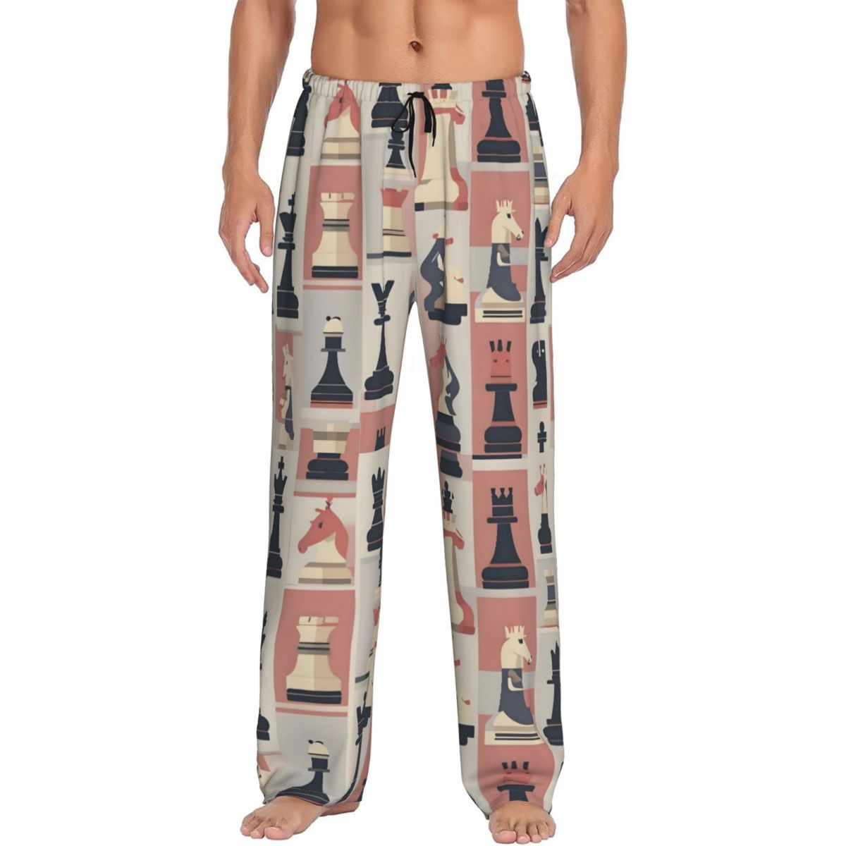 Board Games - Aangepaste schaakbord pyjamabroek heren schaakspel nachtkleding